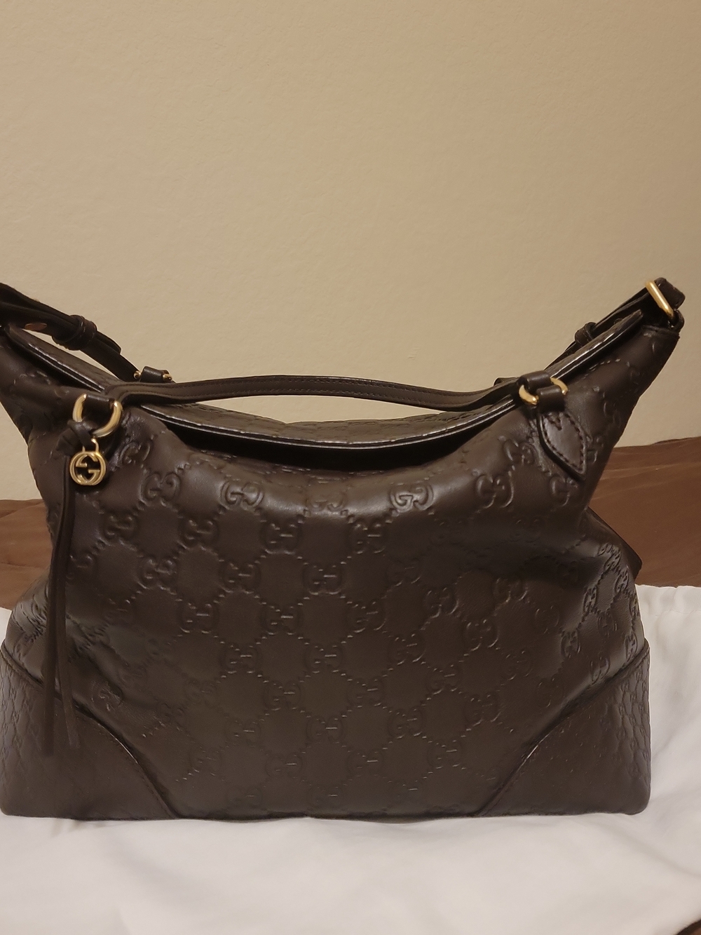 Gucci Bree Guccisima Leather Shoulder Bag with Gold-Tone Accents(Price Is Firm)